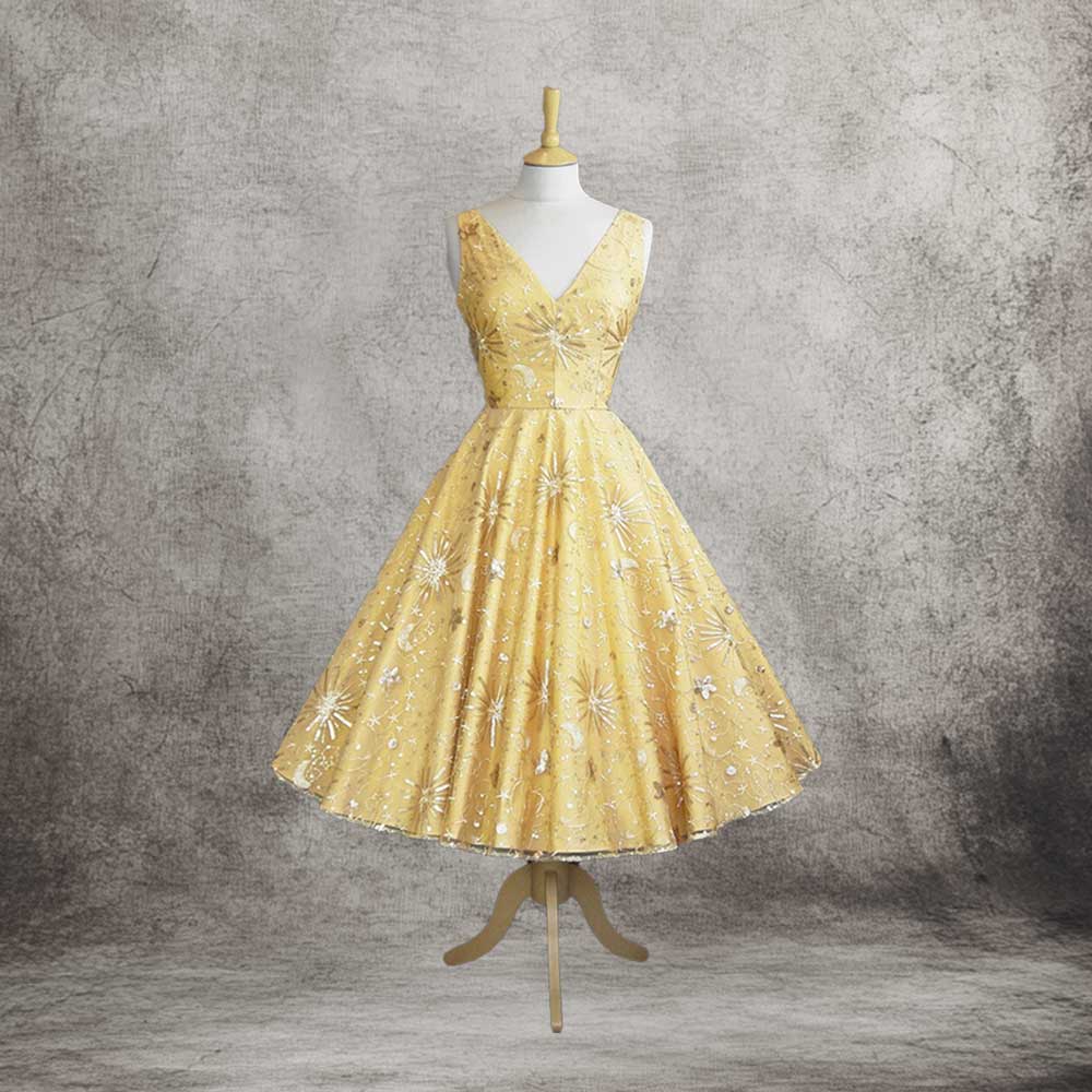 50s yellow dress hotsell