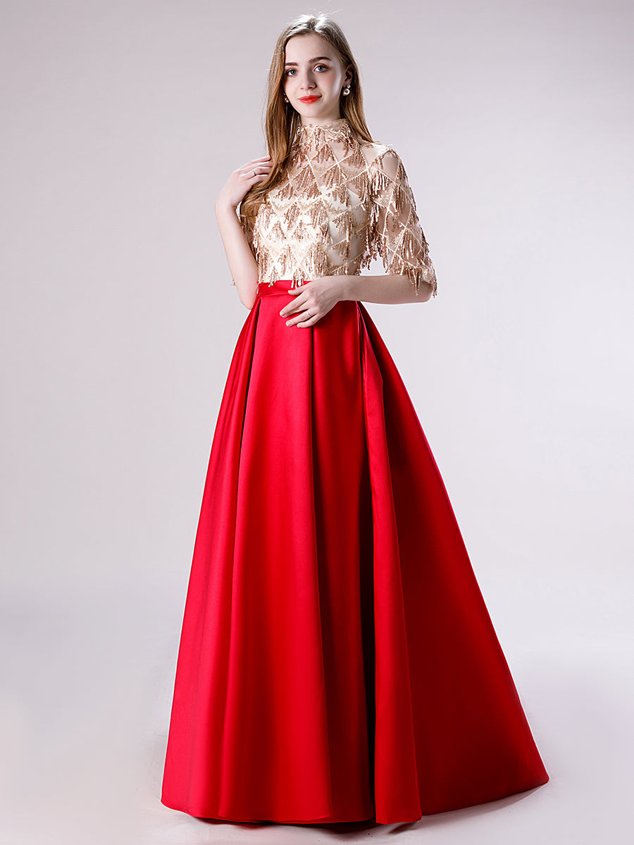 Red and Gold Ball Gown Prom – JoJo