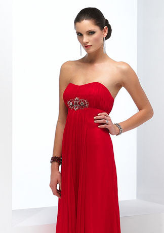 Red Empire Waist Cocktail Dress