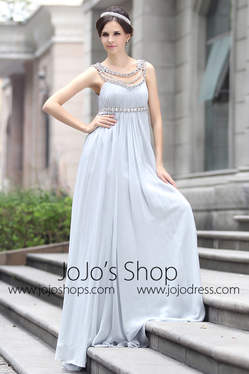 Gray empire shop waist dress