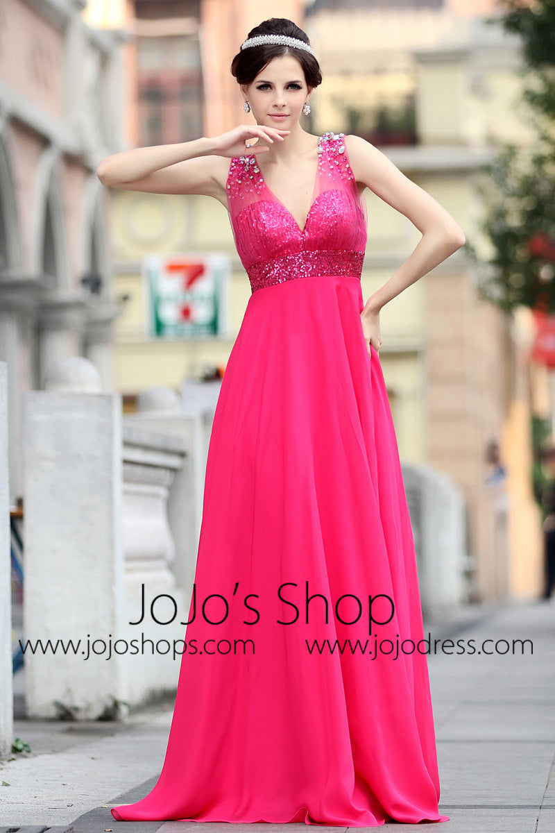 Fuschia pink hot sale formal dresses