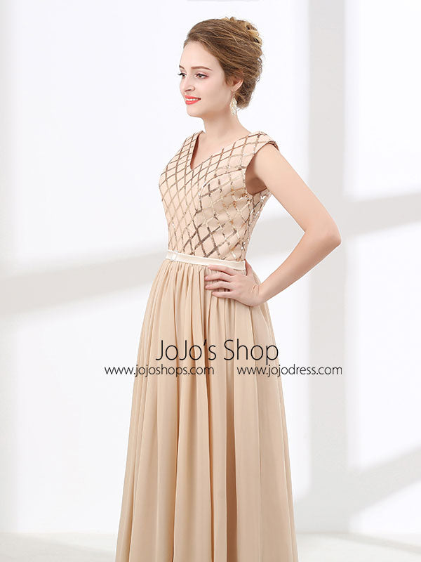 Beige Chiffon Dress