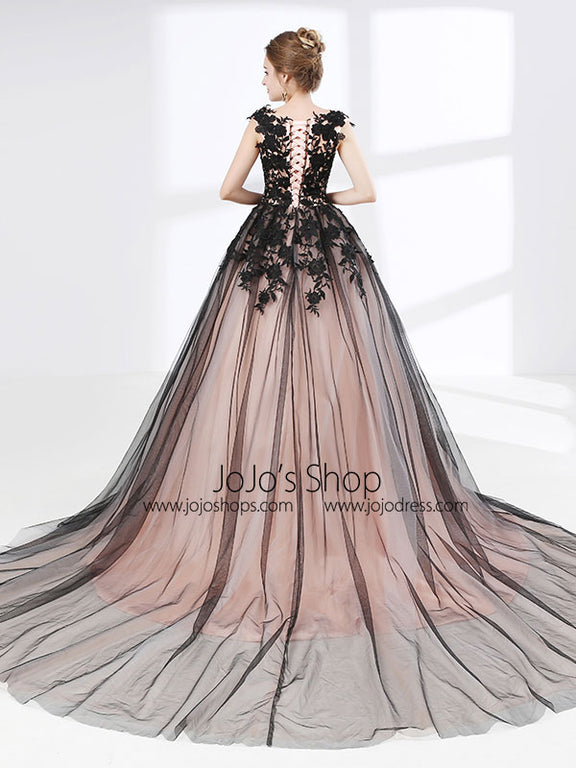 Black Lace Ball Gown Formal Prom Dress – JoJo Shop