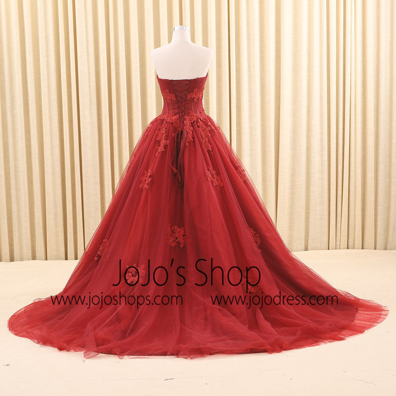 Dark red shop ball gown