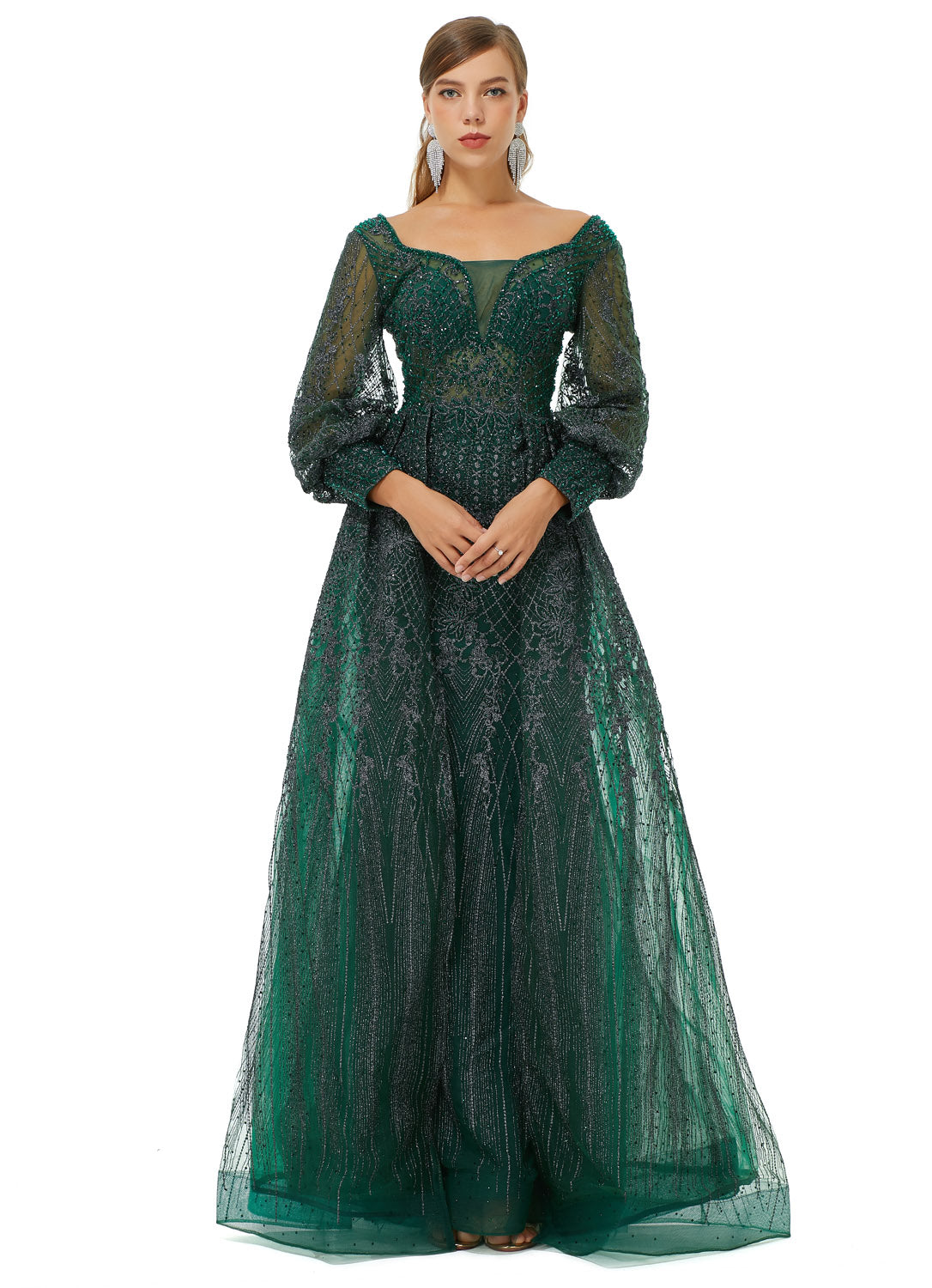 Hunter Green Lace Dress