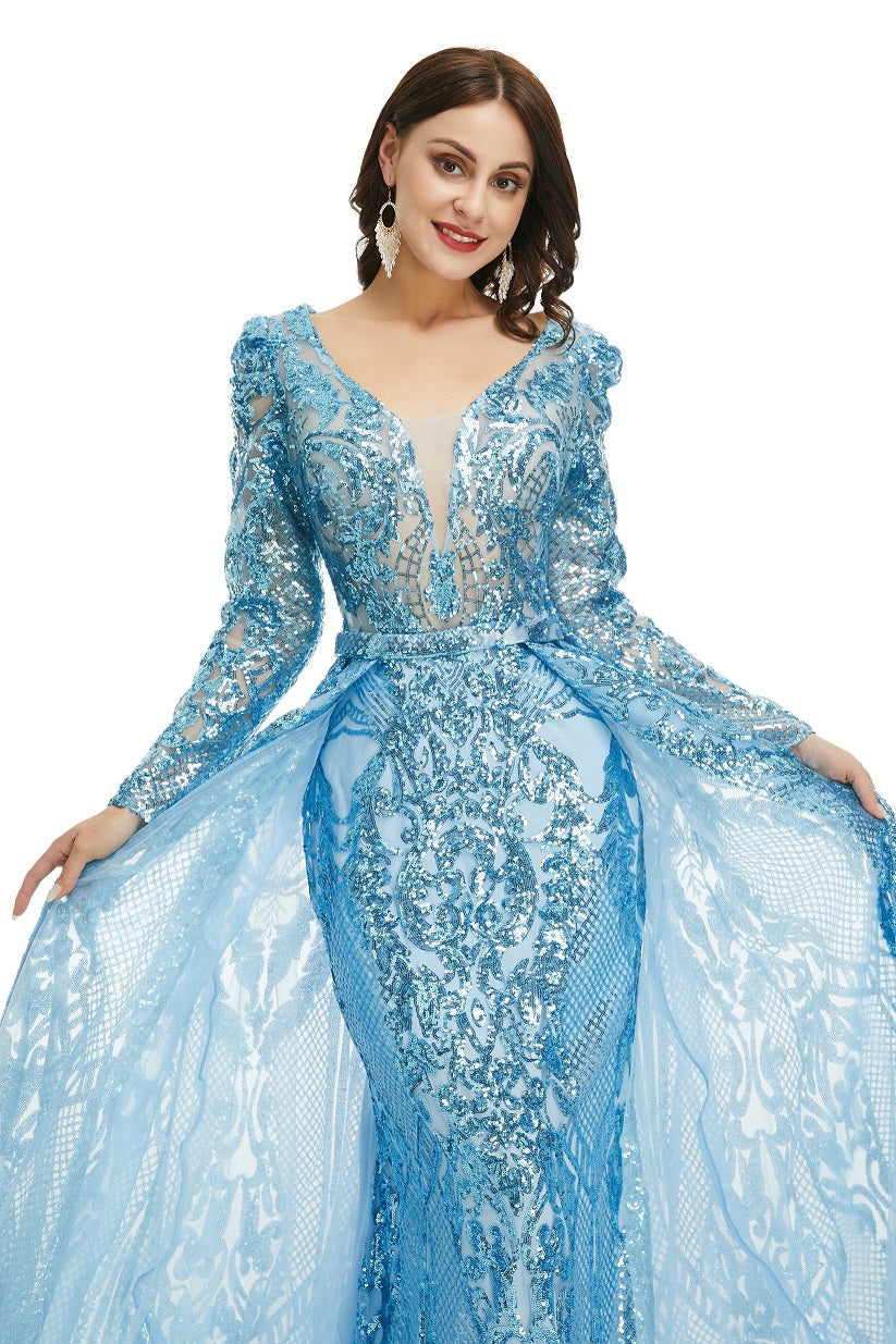 Ice blue hot sale evening dress