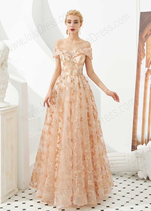 Rose Gold Lace Ball Gown Prom Dress Ee193331334 Jojo Shop 