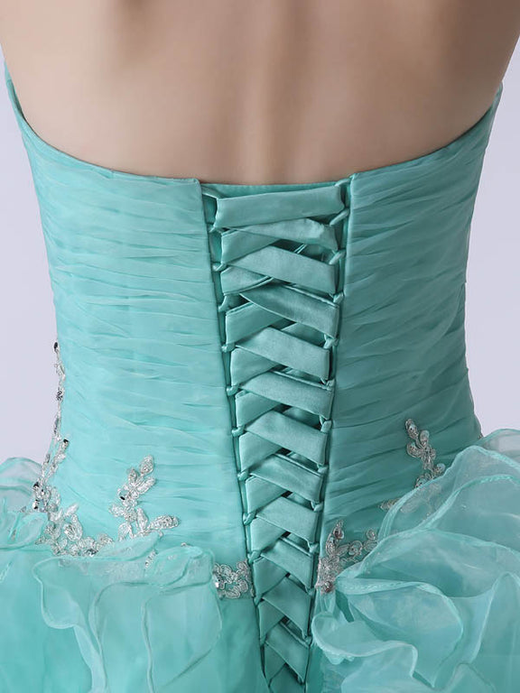 Strapless Turquoise Formal Quinceanera Ball Gown Dress – JoJo Shop