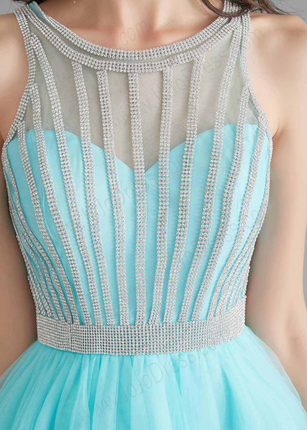 Chic Short Turquoise Tulle Evening Dress