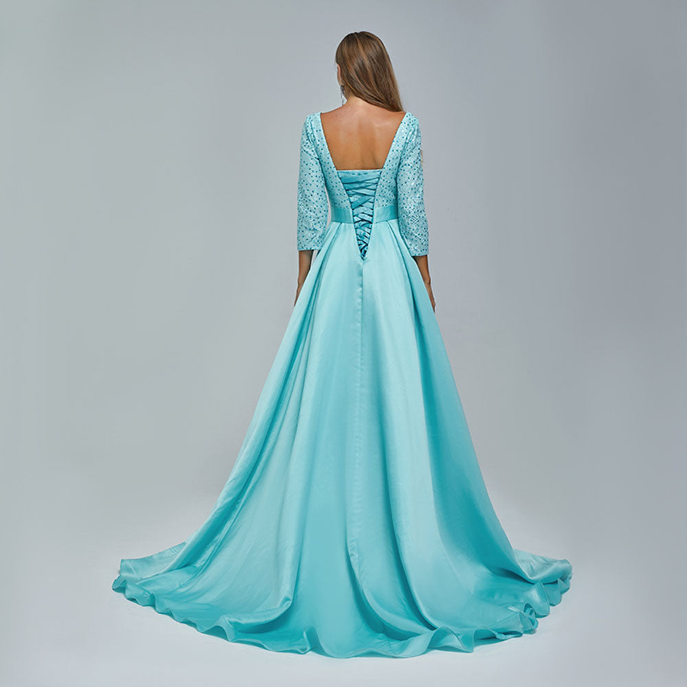 Turquoise Satin Dress